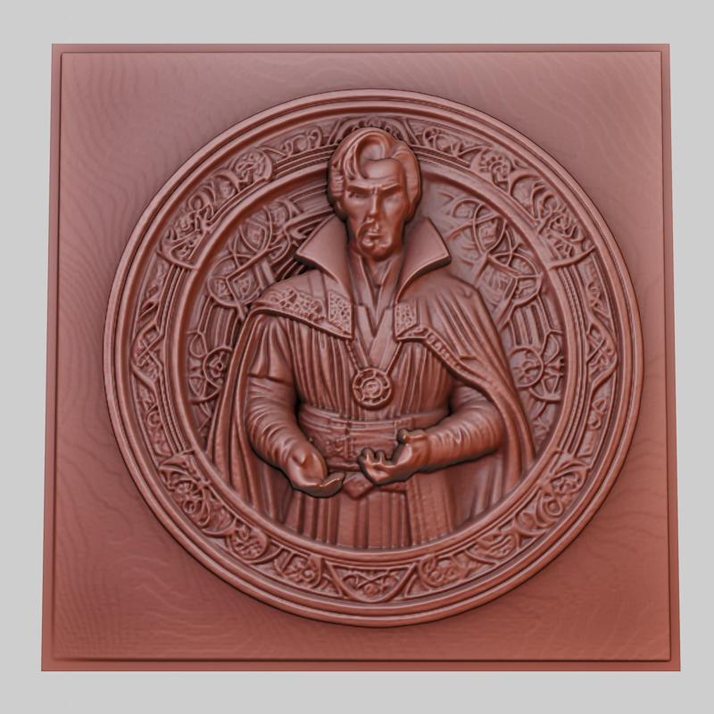 Doctor Strange 3d printer relief medallion obj stl