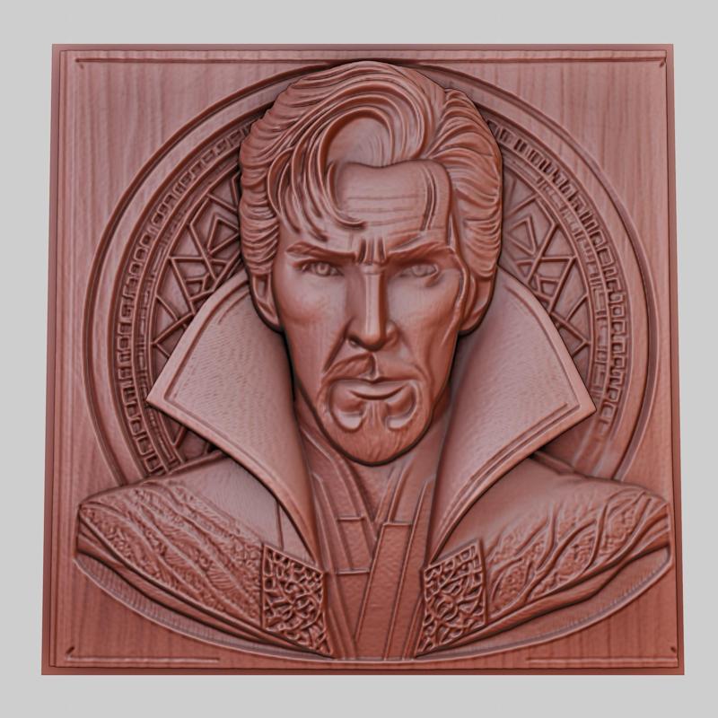 Doctor Strange 3d printer relief medallion obj stl