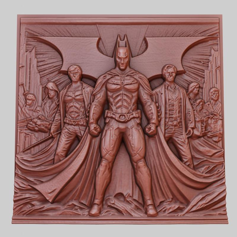 The Dark Knight 3d printer relief medallion obj stl