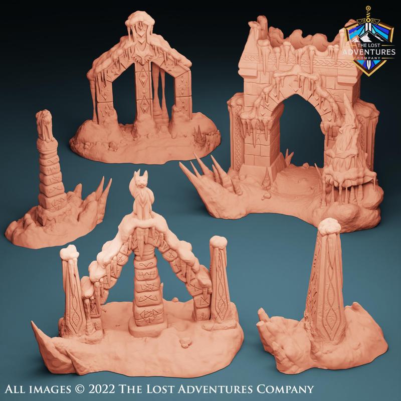 Moonlit Mountains Ruins (Set of 5)