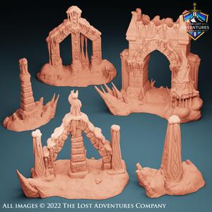 Moonlit Mountains Ruins (Set of 5)