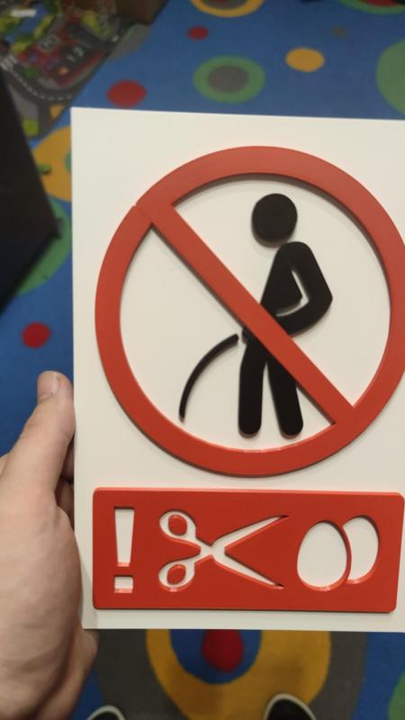 Peeing ban funny (Značka zákaz močení)
