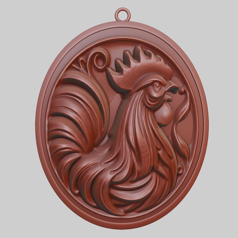 Rooster Animal Pendant Rooster Animal Necklace for CNC Router Laser & 3D Printer