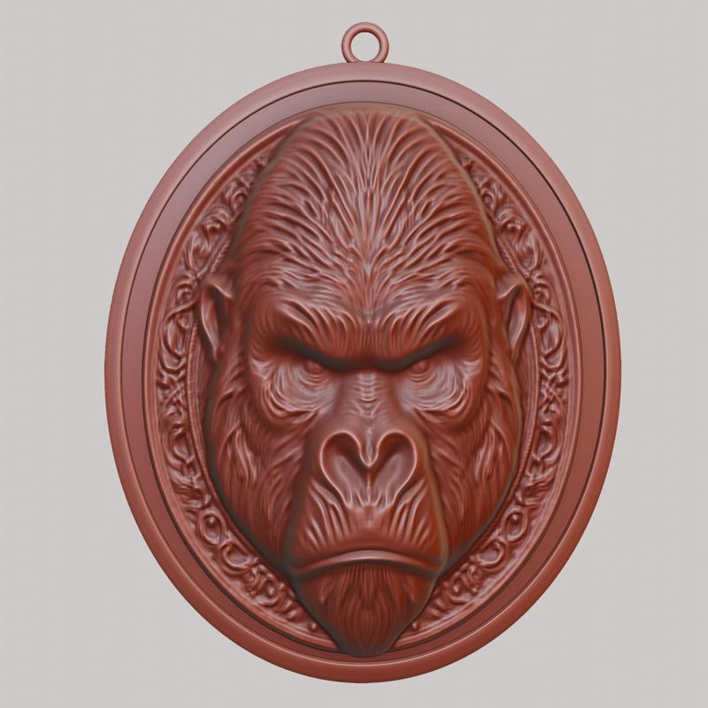 Gorilla Animal Necklace Gorilla Animal Pendant for CNC Router Laser & 3D Printer