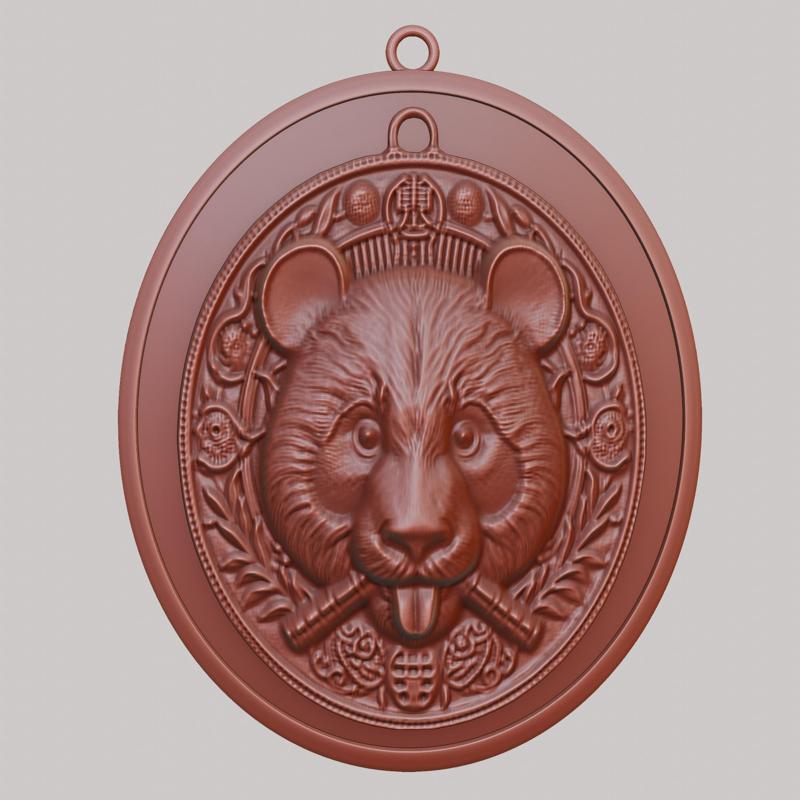 Panda Animal Necklace Panda Animal Pendant for CNC Router Laser & 3D Printer