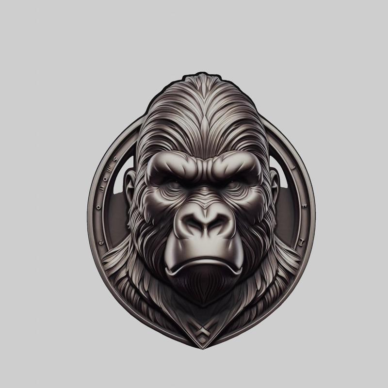 Gorilla Animal Head Gorilla Animal Medallion for CNC Router Laser & 3D Printer