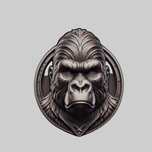 Gorilla Animal Head Gorilla Animal Medallion for CNC Router Laser & 3D Printer