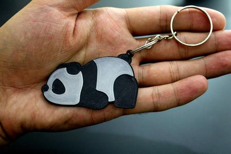 lazy panda keychain multicolor