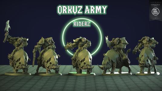 Orkuz Riderz Pack (5 miniatures, 4 arms and 2 Heads)