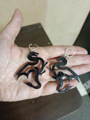 Dragon earrings, dragon keychain, dragon pin