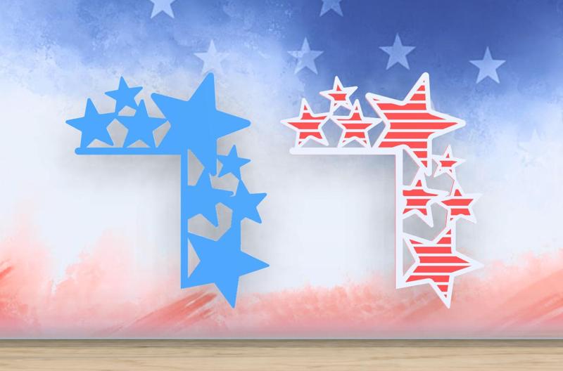 Stars - Door Corner - Single & Multi Color Right