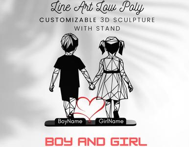 Boy and Girl customizable stand