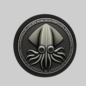 Squid Animal Head Squid Animal Medallion for CNC Router Laser & 3D Printer