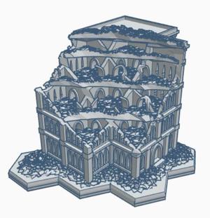 Gothic Ruined Building with Hex Base 63 GRHB063