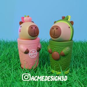 capybara capybara capybara cup avocado and peach