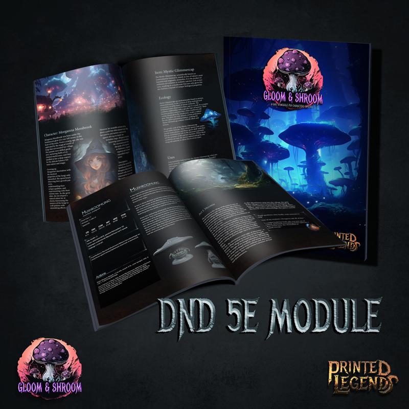 Gloom & Shroom DnD 5e Module (Level 1-3) + Artworks + Maps + Tokens