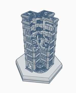 Gothic Ruined Building 26 Hex Map Scale HMSG026
