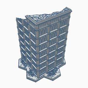 Gothic Ruined Building 106 with Hex Base GRHB106