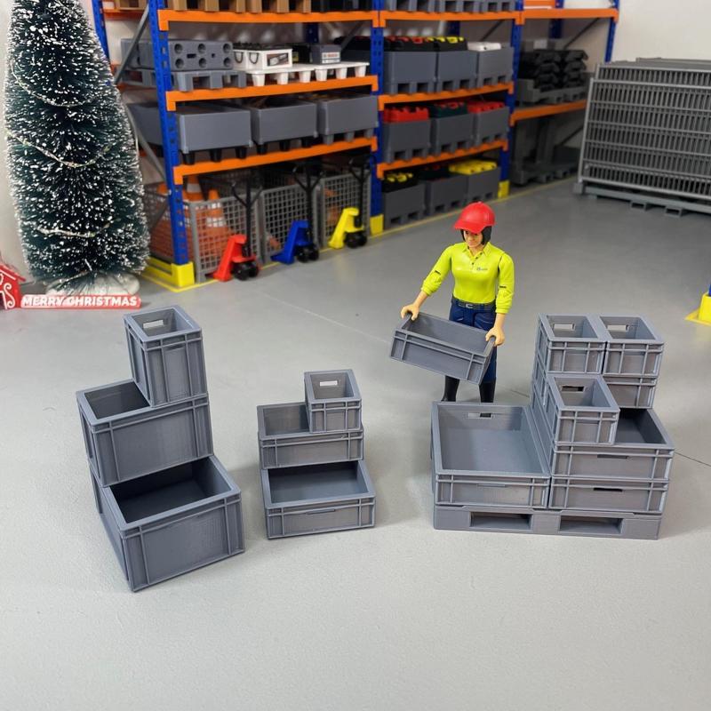 Plastic stacking bin 1/14 diorama trucks rc