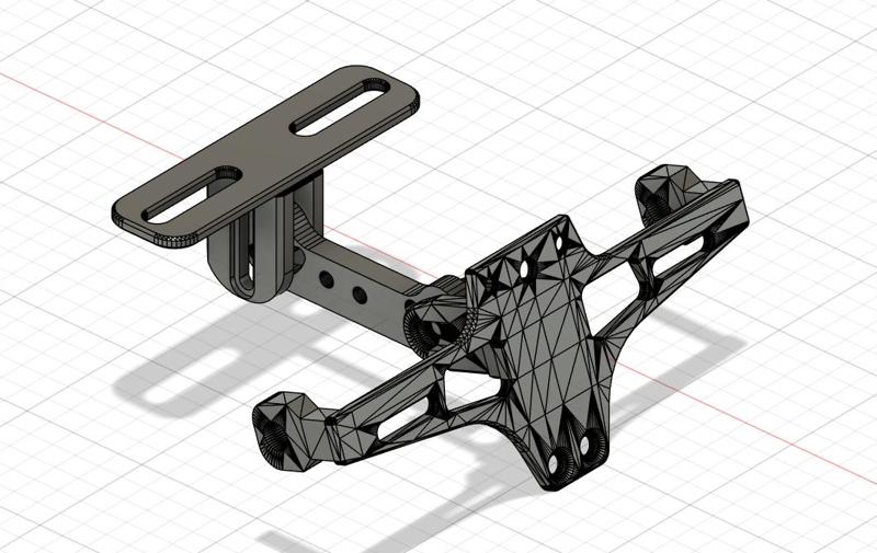 Adjustable license plate holder motorcycle quad