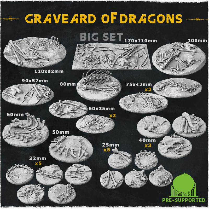 Graveard of Dragons (Big Set) - Wargame Bases & Toppers 2.0