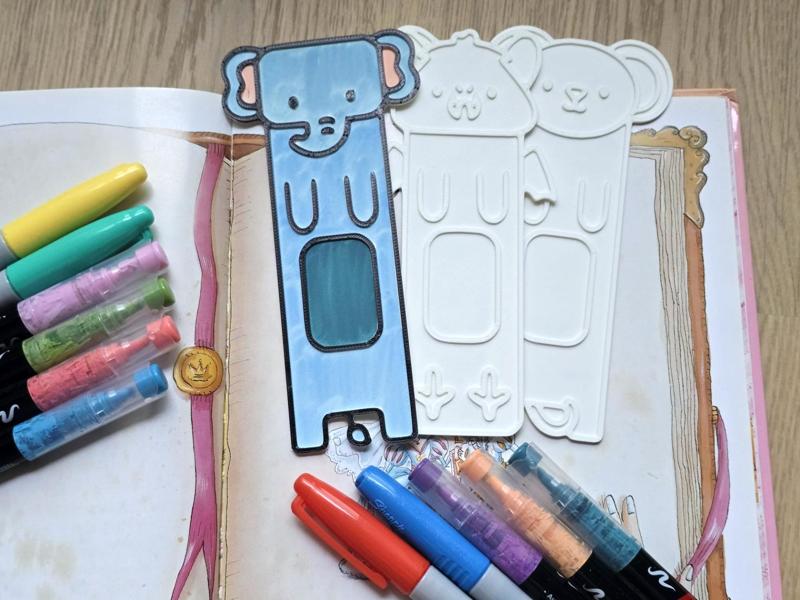 Elephant Bat Koala Coloring Craft Bookmark