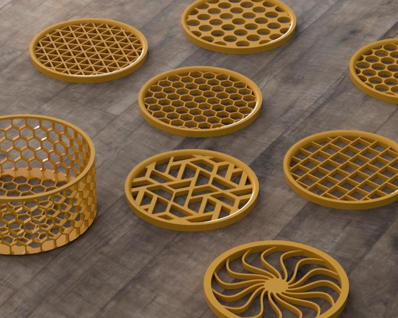 Geometric pattern coasters