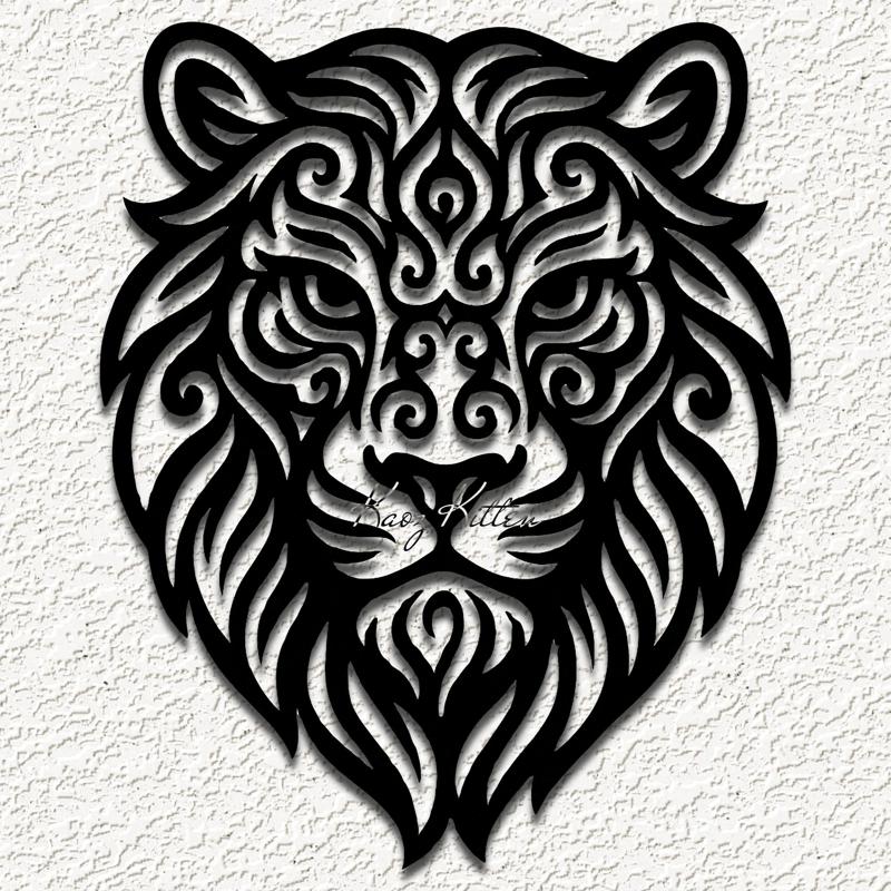 tribal lion big cat wall art home decor