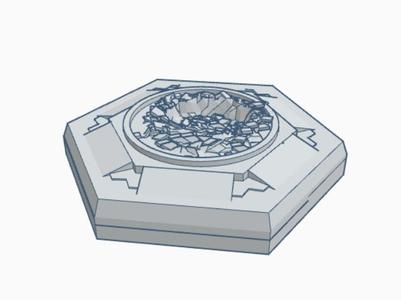 Destroyed Landing Pad Hex Map Scale HMSMilD010