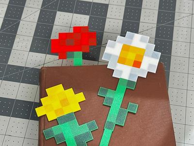 Minecraft Flower Bookmarks with Pot Holder