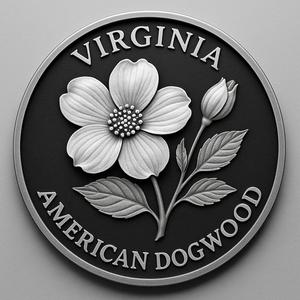 Virginia state flower American Dogwood coin token wall art