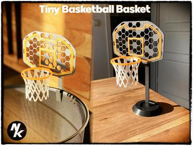 Tiny Basketball basket with table stand and bin mount