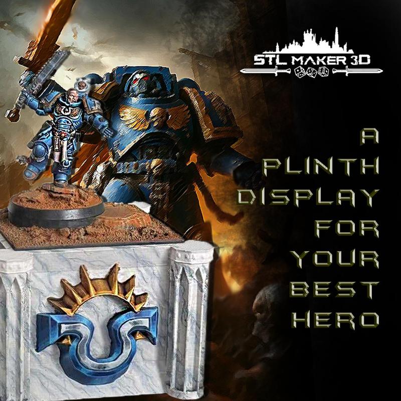 Ultra_marines / Space marines display plinth for 28/32 mm figurine
