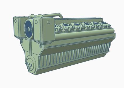 MAN B&W Power Plant Diesel Engine Model Rail Wagon Load HO 1/87 - READY TO PRINT