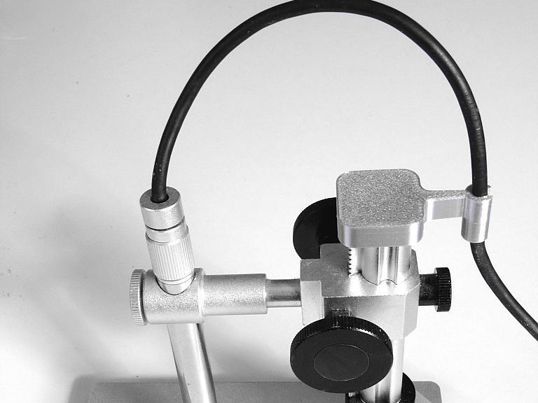 Cable guide for USB microscope stand