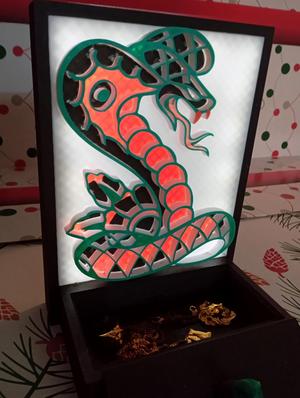 1 box and light snake exhibitor with backs