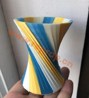 HE3D triple extruder (3in1out) vase (rotate line for hyperbolic curve)