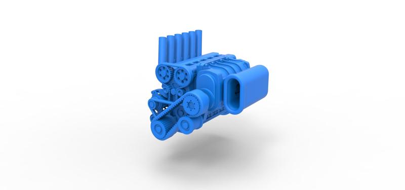 Diecast Supercharged straight-six engine Version 2 Scale 1:25
