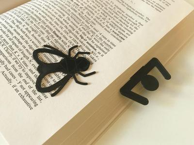 Squeezed-flat bug and stickman bookmarks