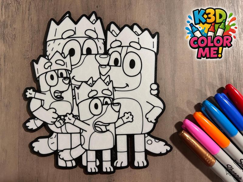 Bluey Family Color Art 
