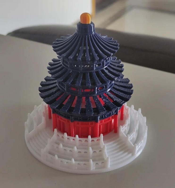 No-support hollow Temple of Heaven color version (requires AMS)