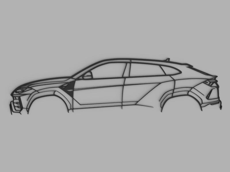 Lamborghini Urus silhouette wall decoration
