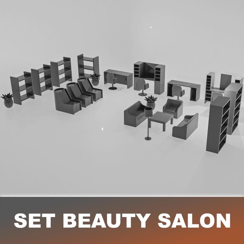 SET MINIATURES FOR DIORAMA - BEAUTY SALON