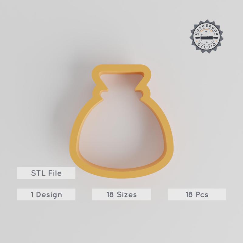 Sack Shape Cutter Set, 18 Sizes, Perfect for Cookies, Fondant & Clay, Money Bag & Treasure Bag Design