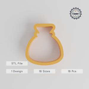 Sack Shape Cutter Set, 18 Sizes, Perfect for Cookies, Fondant & Clay, Money Bag & Treasure Bag Design