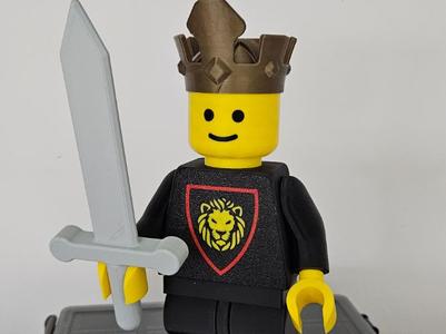 Brick Man King with Crown and Sword 20cm