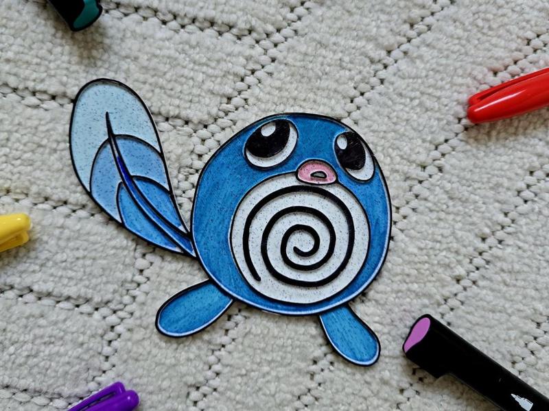 Poliwag Pokemon Gift Fun Coloring Color Plate