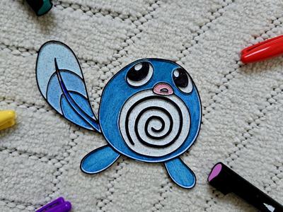 Poliwag Pokemon Gift Fun Coloring Color Plate