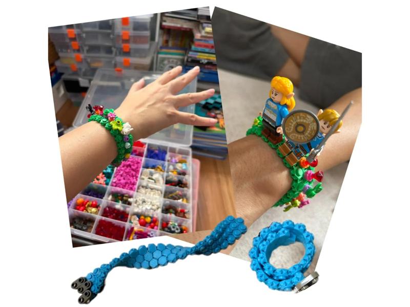 Lego bracelet, flexible material, one-piece printing, no support structures, ready to use, no assembly required