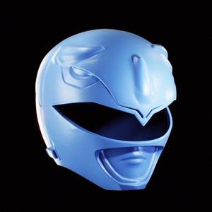 Blue Dino Power Ranger Helmet split in Two - Power Ranger Dino Helmet